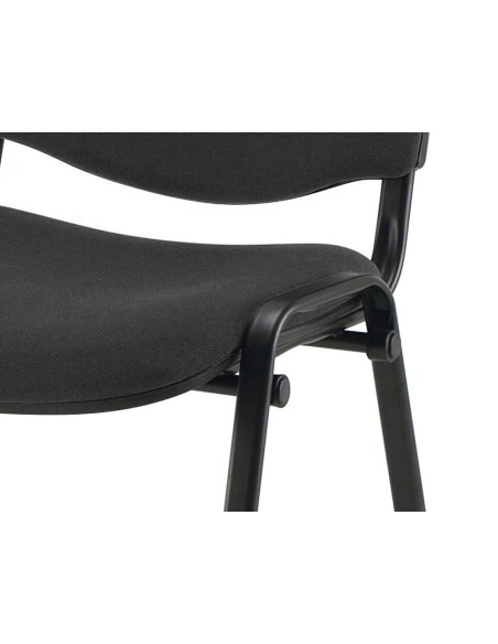 CI | Silla apilable q-connect brazos cortos tapizada sin ruedas 910mm alto 490mm largo 440mm profundidad negra