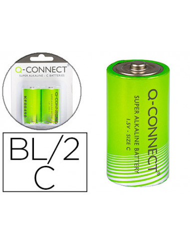 CI | Pila q-connect alcalina c -blister con 2 pilas