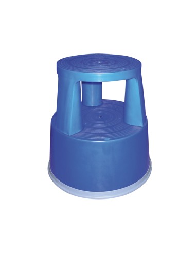 CI | Taburete q-connect ruedas retractiles tres ruedas -dos niveles azul