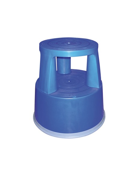 CI | Taburete q-connect ruedas retractiles tres ruedas -dos niveles azul