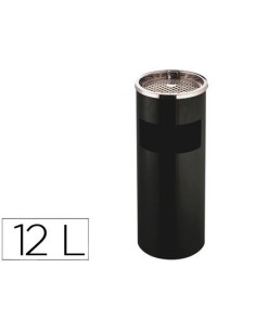 CI | Cenicero papelera metalico q-connect negro -61,5x25...