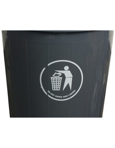 CI | Papelera contenedor q-connect plastico con tapadera 80l color gris 450x760 mm