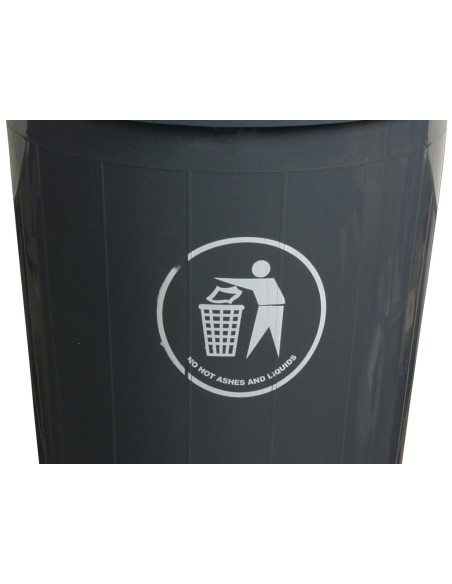 CI | Papelera contenedor q-connect plastico con tapadera 80l color gris 450x760 mm