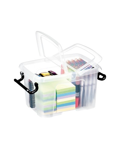 CI | Contenedor plastico cep 6 litros 305x224x182 mm transparente con tapa y cierre hermetico