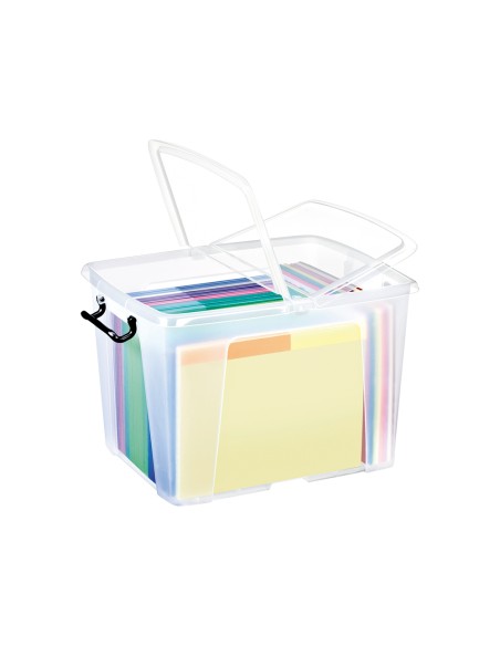 CI | Contenedor plastico cep 40 litros 397x498x329 mm transparente con tapa y cierre hermetico