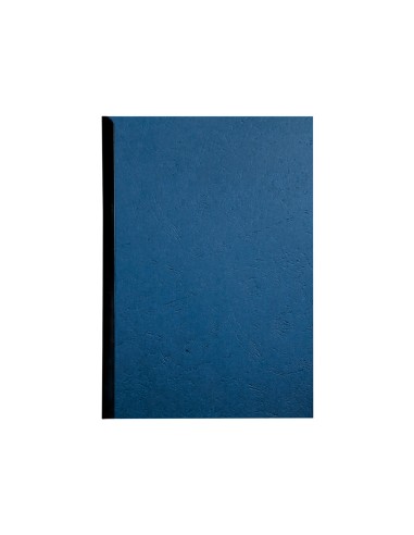 CI | Tapa de encuadernacion q-connect carton din a4 azul simil piel 250 gr caja de 100 unidades