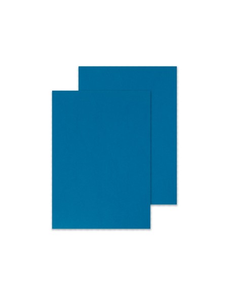 CI | Tapa de encuadernacion q-connect carton din a4 azul simil piel 250 gr caja de 100 unidades