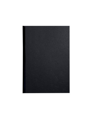 CI | Tapa de encuadernacion q-connect carton din a4 negro simil piel 250 gr caja de 100 unidades