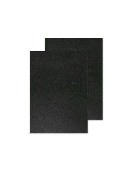 CI | Tapa de encuadernacion q-connect carton din a4 negro simil piel 250 gr caja de 100 unidades