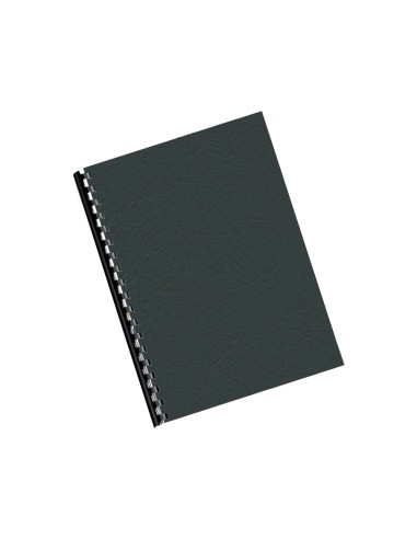 CI | Tapa de encuadernacion q-connect carton din a4 negro simil piel 250 gr caja de 100 unidades