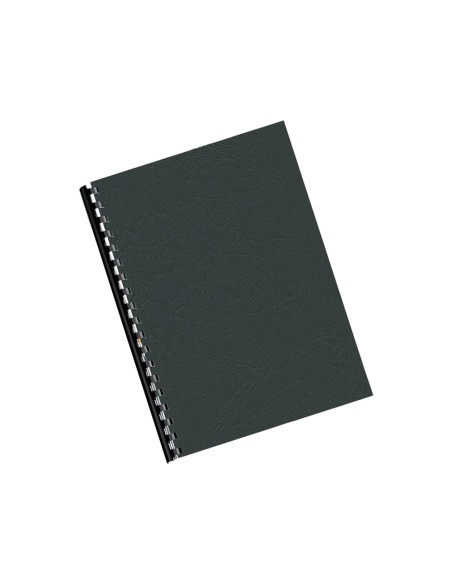 CI | Tapa de encuadernacion q-connect carton din a4 negro simil piel 250 gr caja de 100 unidades