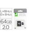 CI | Memoria sd micro q-connect flash 64 gb clase 10 con adaptador