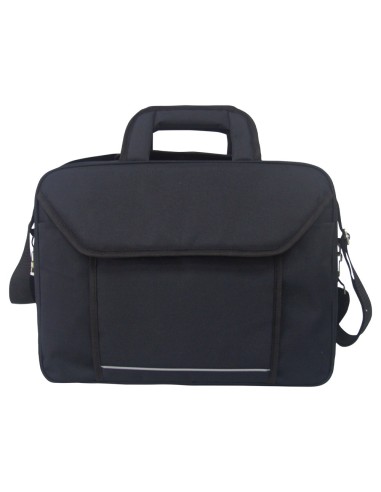CI | Maletin para portatil q-connect 15,4" negro 1 asa 2 bolsillos exteriores medidas 390x290x90 mm