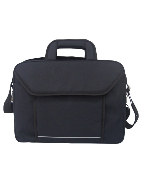 CI | Maletin para portatil q-connect 15,4" negro 1 asa 2 bolsillos exteriores medidas 390x290x90 mm