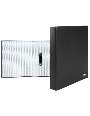 CI | Carpeta de 2 anillas 25mm mixtas liderpapel folio carton forrado paper coat compresor plastico negra