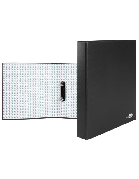 CI | Carpeta de 2 anillas 25mm mixtas liderpapel folio carton forrado paper coat compresor plastico negra