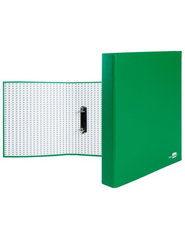 CI | Carpeta de 2 anillas 25mm mixtas liderpapel folio carton forrado paper coat compresor plastico verde