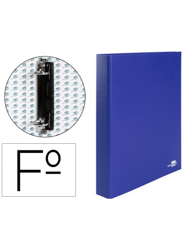 CI | Carpeta de 2 anillas 25mm mixtas liderpapel folio carton forrado paper coat compresor plastico azul