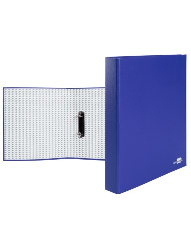 CI | Carpeta de 2 anillas 25mm mixtas liderpapel folio carton forrado paper coat compresor plastico azul