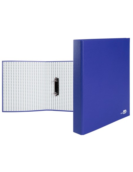 CI | Carpeta de 2 anillas 25mm mixtas liderpapel folio carton forrado paper coat compresor plastico azul