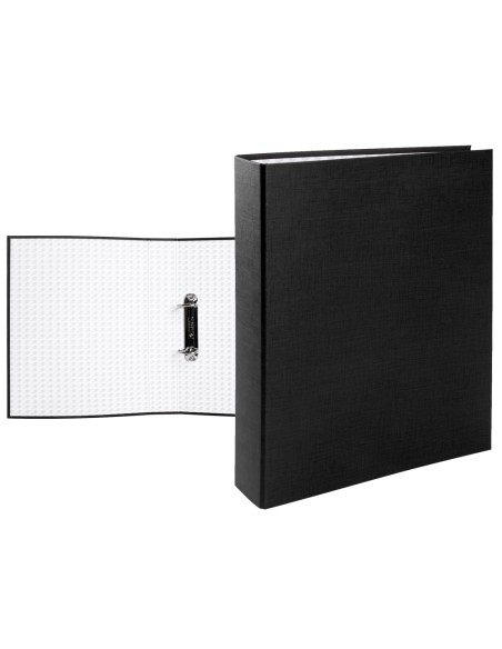 CI | Carpeta de 2 anillas 40mm mixtas liderpapel folio carton forrado paper coat compresor plastico negra