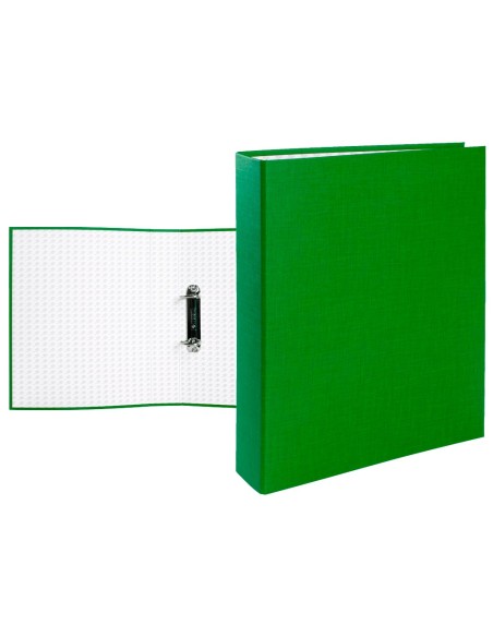 CI | Carpeta de 2 anillas 40mm mixtas liderpapel folio carton forrado paper coat compresor plastico verde