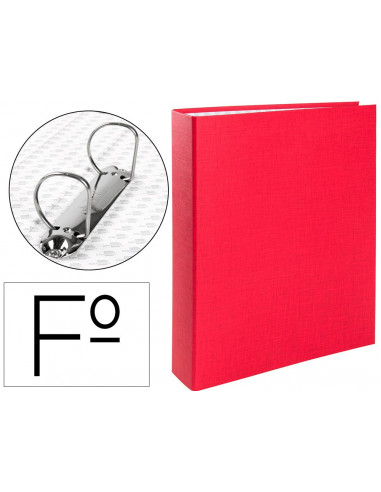 CI | Carpeta de 2 anillas 40mm mixtas liderpapel folio carton forrado paper coat compresor plastico roja