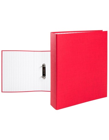 CI | Carpeta de 2 anillas 40mm mixtas liderpapel folio carton forrado paper coat compresor plastico roja