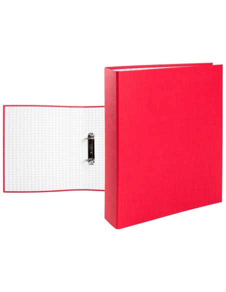 CI | Carpeta de 2 anillas 40mm mixtas liderpapel folio carton forrado paper coat compresor plastico roja