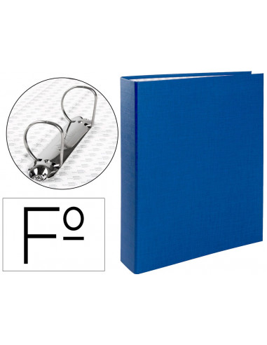 CI | Carpeta de 2 anillas 40mm mixtas liderpapel folio carton forrado paper coat compresor plastico azul