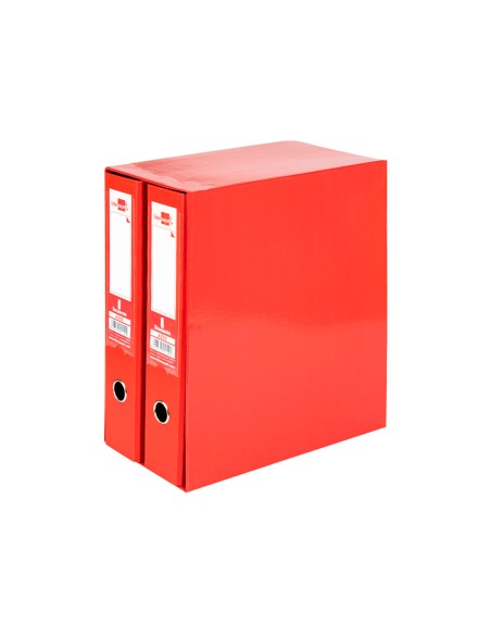 CI | Modulo liderpapel 2 archivadores folio 2 anillas mmecanismo de palanca 75mm rojo