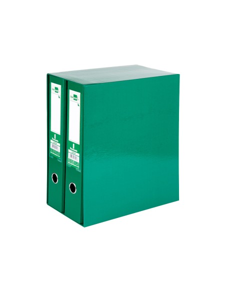 CI | Modulo liderpapel 2 archivadores folio 2 anillas mecanismo de palanc 75mm verde