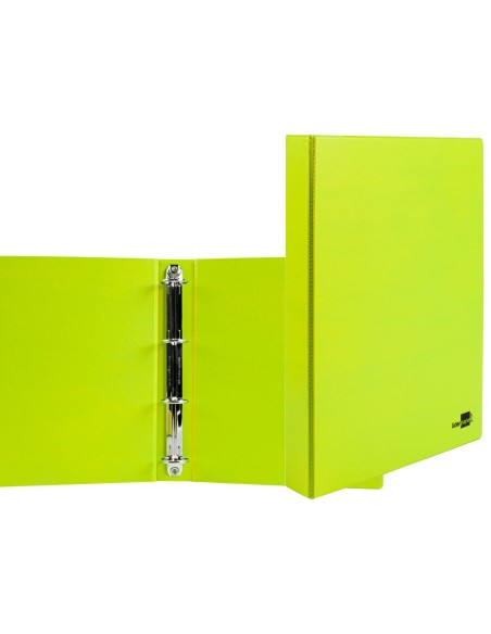 CI | Carpeta de 4 anillas 25 mm mixtas liderpapel a4 carton forrado pvc verde