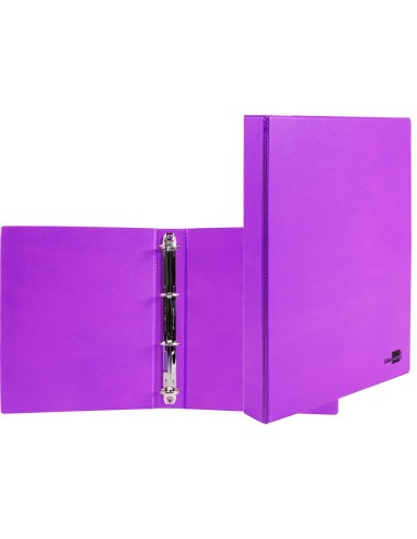 CI | Carpeta de 4 anillas 25 mm mixtas liderpapel a4 carton forrado pvc violeta