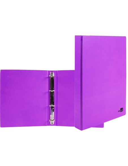CI | Carpeta de 4 anillas 25 mm mixtas liderpapel a4 carton forrado pvc violeta