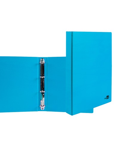 CI | Carpeta de 4 anillas 25 mm mixtas liderpapel a4 carton forrado pvc azul