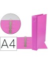 CI | Carpeta de 4 anillas 40 mm mixtas liderpapel a4 carton forrado pvc fucsia