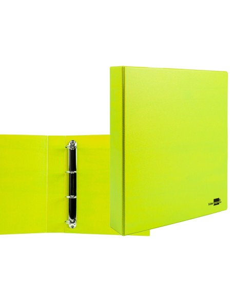 CI | Carpeta de 4 anillas 40 mm mixtas liderpapel a4 carton forrado pvc verde