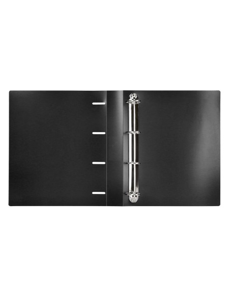 CI | Carpeta Liderpapel 4 Anillas 40 Mm Mixtas Polipropileno Din A4 Negro Opaco