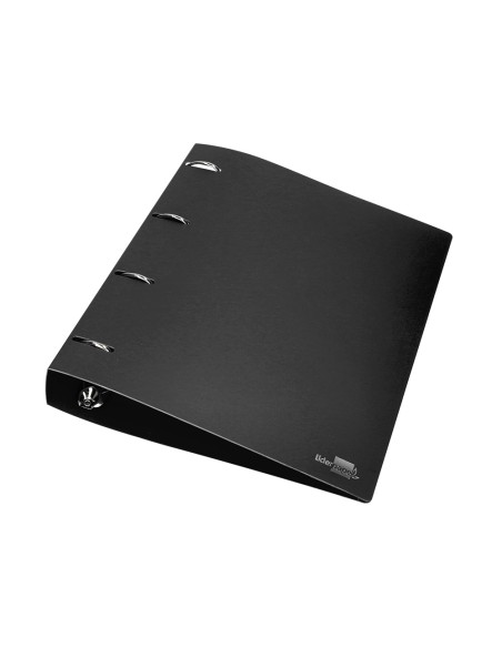 CI | Carpeta Liderpapel 4 Anillas 40 Mm Mixtas Polipropileno Din A4 Negro Opaco