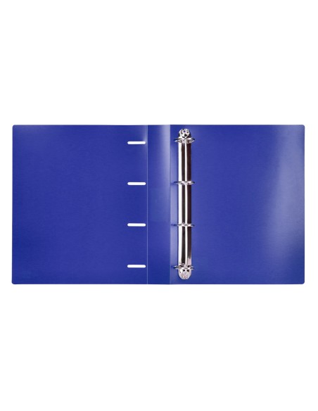 CI | Carpeta Liderpapel 4 Anillas Mixtas 40 Mm Polipropileno Din A4 Azul Translucido