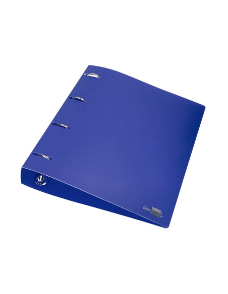 CI | Carpeta Liderpapel 4 Anillas Mixtas 40 Mm Polipropileno Din A4 Azul Translucido