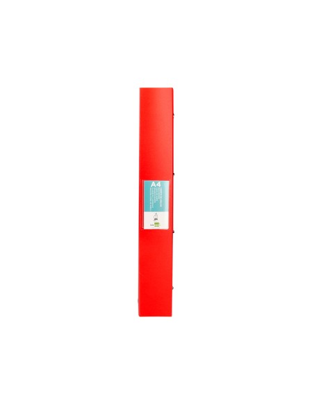 CI | Carpeta Liderpapel 4 Anillas Mixtas 40 Mm Polipropileno Din A4 Rojo Translucido