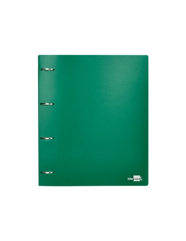 CI | Carpeta Liderpapel 4 Anillas Mixtas 40 Mm Polipropileno Din A4 Verde Translucido