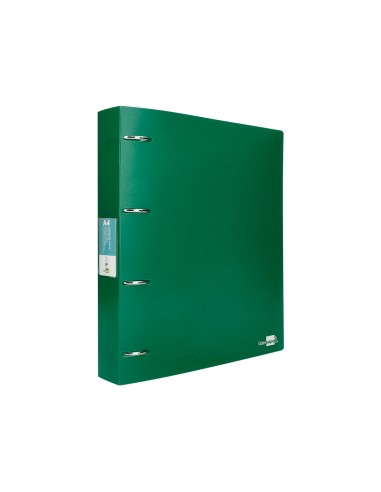 CI | Carpeta Liderpapel 4 Anillas Mixtas 40 Mm Polipropileno Din A4 Verde Translucido