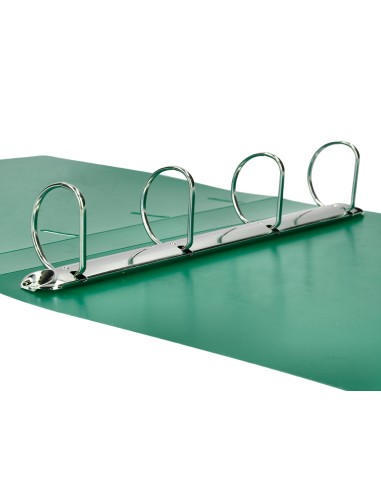 CI | Carpeta Liderpapel 4 Anillas Mixtas 40 Mm Polipropileno Din A4 Verde Translucido