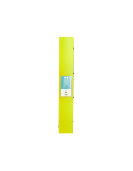 CI | Carpeta Liderpapel 4 Anillas Mixtas 40 Mm Polipropileno Din A4 Amarillo Fluor Opaco