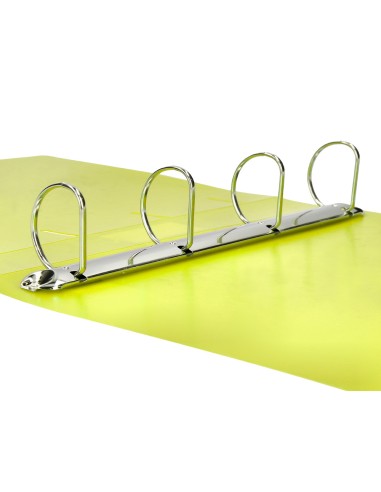 CI | Carpeta Liderpapel 4 Anillas Mixtas 40 Mm Polipropileno Din A4 Amarillo Fluor Opaco