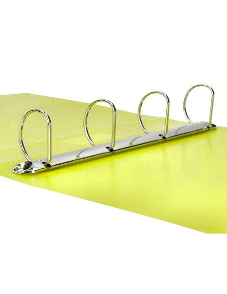 CI | Carpeta Liderpapel 4 Anillas Mixtas 40 Mm Polipropileno Din A4 Amarillo Fluor Opaco