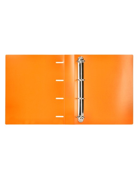 CI | Carpeta Liderpapel 4 Anillas Mixtas 40 Mm Polipropileno Din A4 Naranja Fluor Opaco